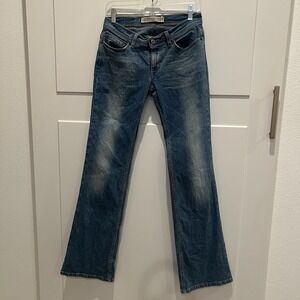 Express precision fit women 6L bootcut blue denim‎ jeans Vintage Y2K Low Rise